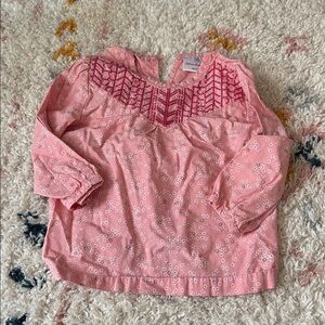 Hanna Andersson Pink Embroidered Top Size 3T